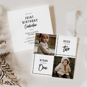 Invitación Doble Fiesta de Cumpleaños Conjunta
