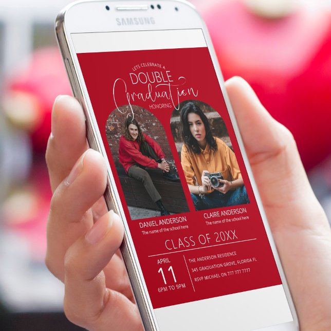 Invitación Doble graduado Arco Foto Graduación (Subido por el creador)