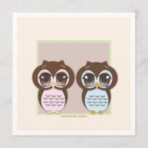 Invitación ¡Doble la alegría!  Chico gemelo Chica Baby Shower