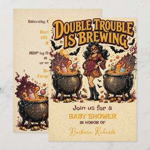 Invitación Doble problema niño niña gemelos Baby Shower