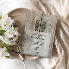 Invitación Doble puerta de granero de campo Ensayo de casamie