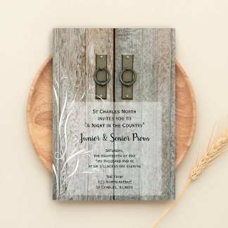 Invitación Doble puerta de granero País Junior / Senior Prom