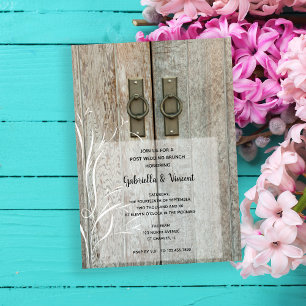 Invitación Doble puerta de granero País Post Boda Brunch