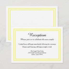 Invitación Doble recorte de amarillo suave-Invitación de rece
