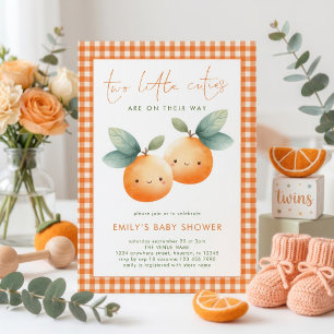 Invitación Doble Shower de Bebé para las Gemelas Lindas a Cua