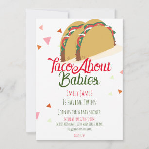 Invitación Doble Tacos Gemelos Baby Shower