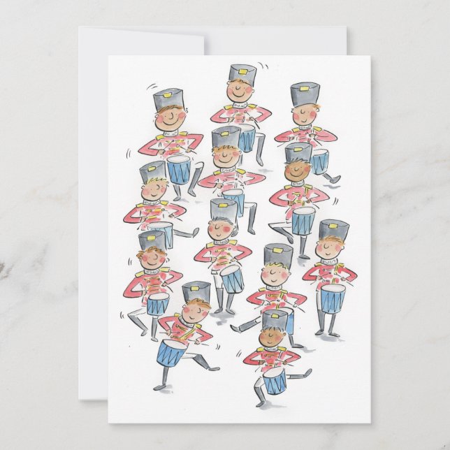 Invitación Doce bateristas golpeando (Anverso)