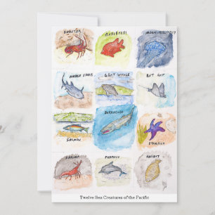 Invitación Doce criaturas marinas del Pacífico