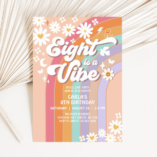 Invitación Doce es un arco iris vibe 12 cumpleaños de Groovy