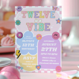 Invitación Doce es un parche de Vibe Preppy 12ª fiesta de cum