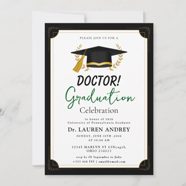 Invitación Doctor Graduation Party Invitation (Anverso)