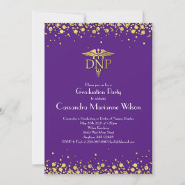 Invitación Doctor of Nursing Practice Graduation Purple Gold
