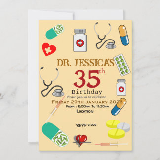 Invitación Doctor's birthday