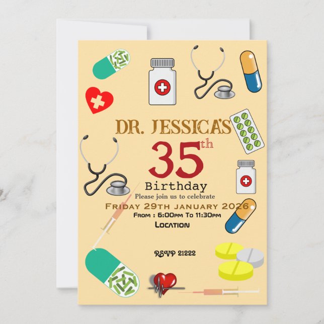 Invitación  Doctor's birthday   (Anverso)