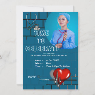 Invitación Doctor's stylish birthday