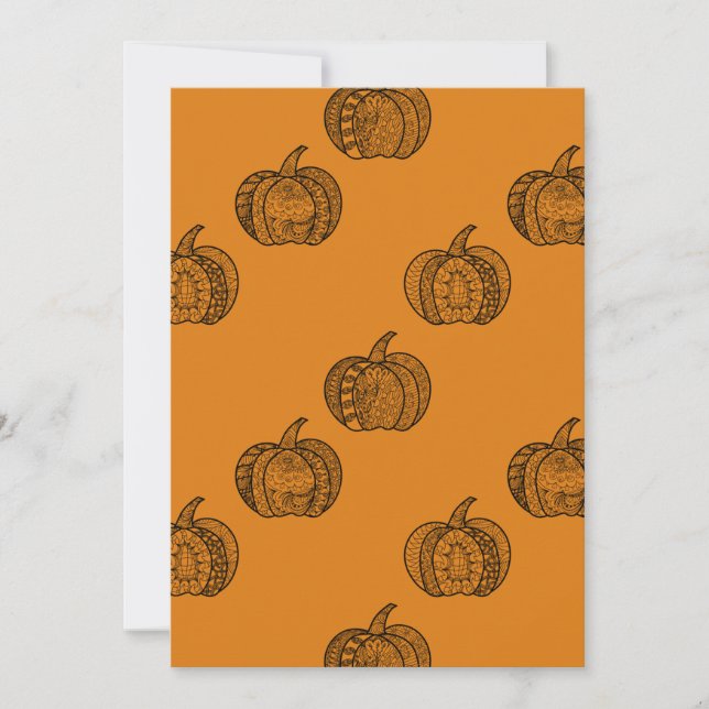 Invitación Dodles de Halloween calabazas de boho mandala de o (Anverso)