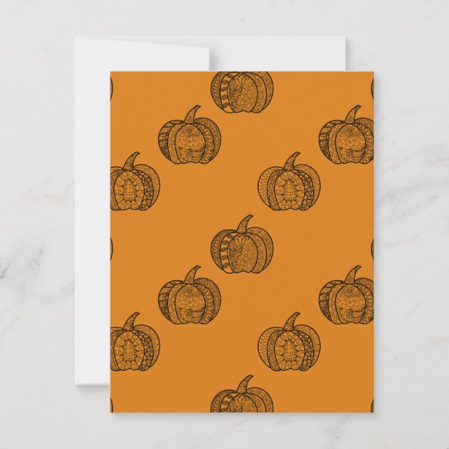 Invitación Dodles de Halloween calabazas de boho mandala de o (Anverso)