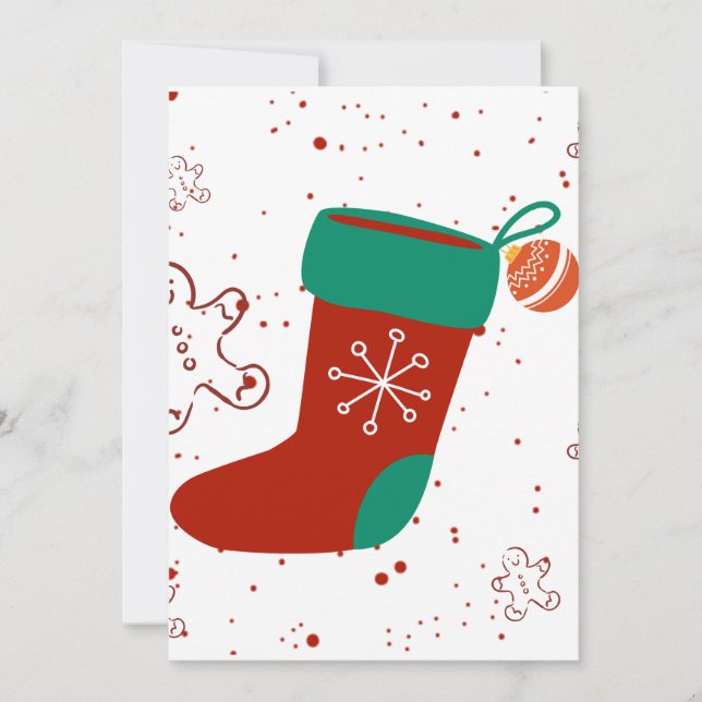 Invitación Dodo Craft Studio Adorable Calcetín de Navidad. (Anverso)