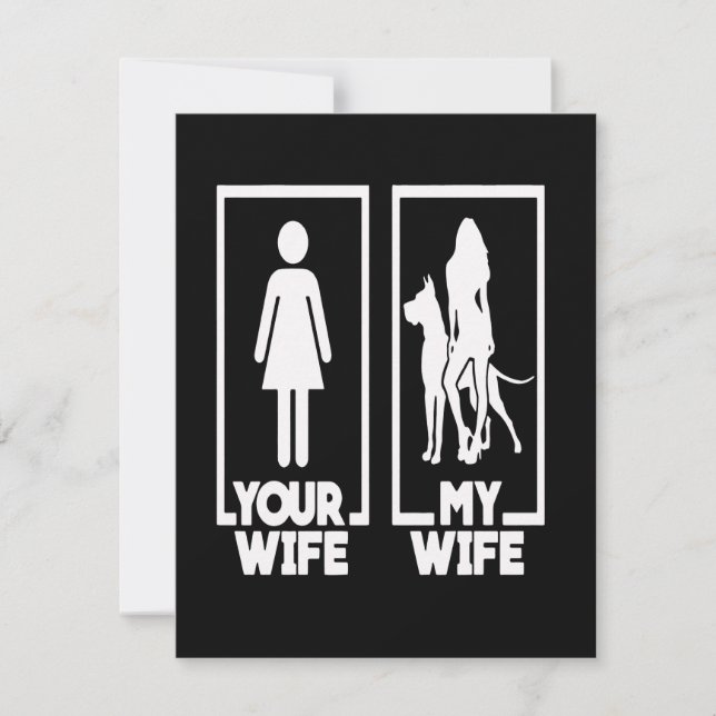 Invitación dog gift | Your Wife And My Wife Great Danes (Anverso)