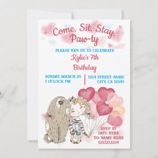 Invitación Dog Paw-ty Invitation