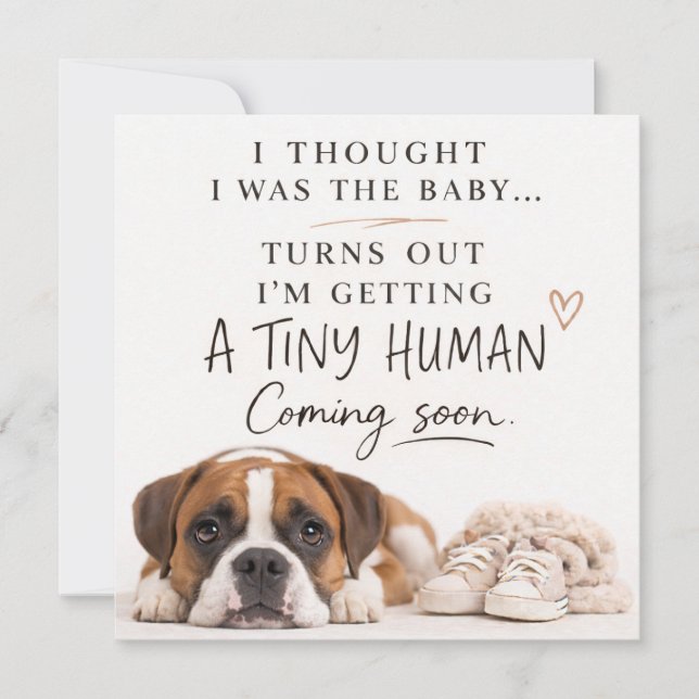 Invitación Dog Pregnancy Announcement Card (Anverso)