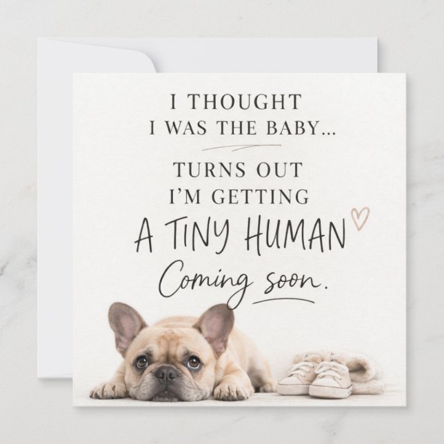 Invitación Dog Pregnancy Announcement Card (Anverso)
