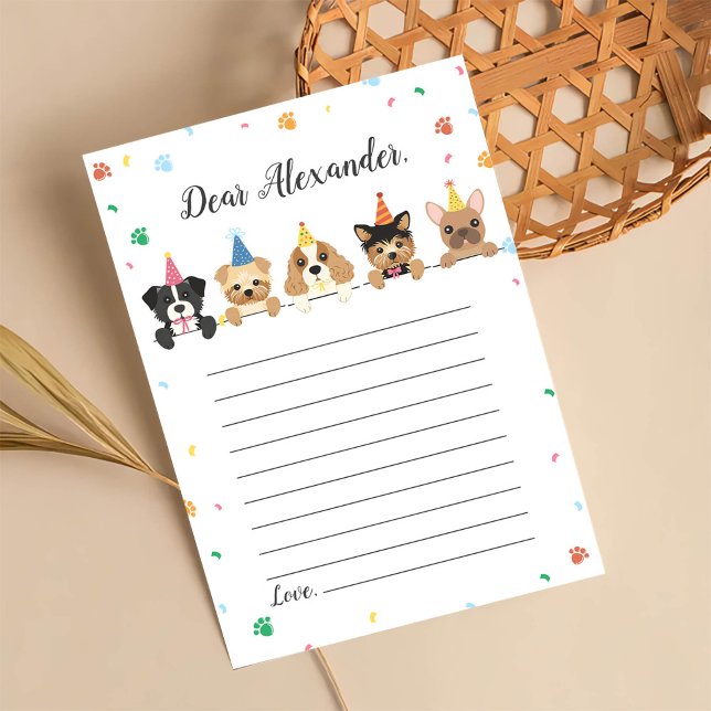 Invitación Dog Puppy Cumpleaños Hora de la Cápsula Nota Mensa (Subido por el creador)