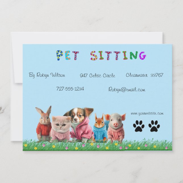 Invitación Dog Walker Business Card (Anverso)