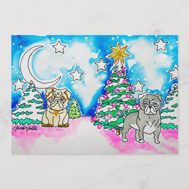 Invitación Doggy Christmas Postcard (Anverso)