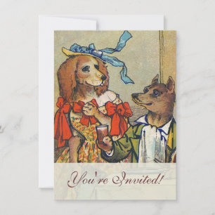 Invitación Doggy de la cena victoriana de perro Vestido