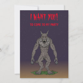 Invitación Dogman Cryptid o Werewolf