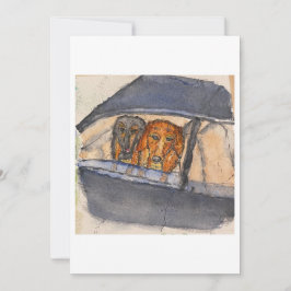 Invitación Dogs in a Car Greeting Card