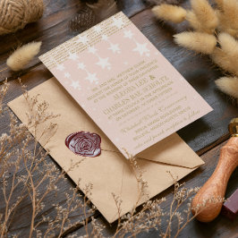 Invitación Dogwood pálido y Boda de oro bajo las estrellas