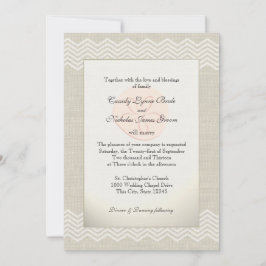 Invitación Dólar de arena y Burlap Zigzag