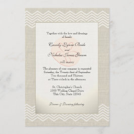 Invitación Dólar de arena y Burlap Zigzag
