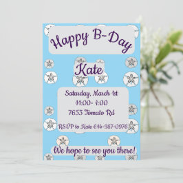 Invitación Dólares de arena blanca Feliz cumpleaños