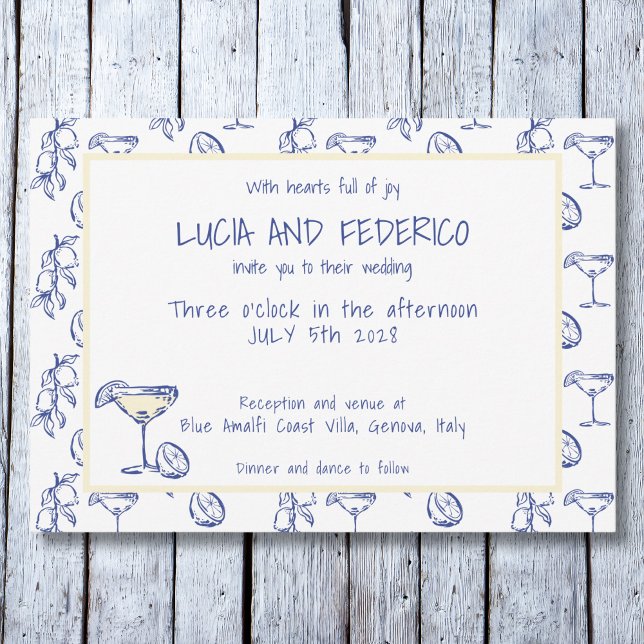 Invitación Dolce Vita Limoncello Mantequilla Italiana Amarill (Subido por el creador)