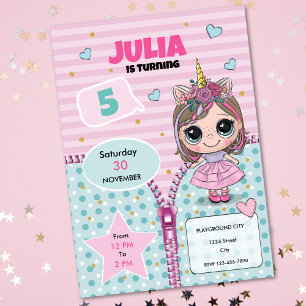 Invitación Doll Birthday Invitation
