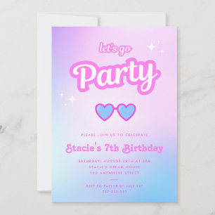 Invitación Doll Pink Malibu Chica Vamos Fiesta Cumpleaños