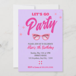 Invitación Doll Pink Malibu Chica Vamos Fiesta Cumpleaños