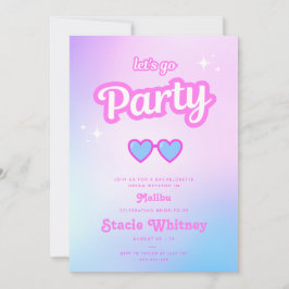 Invitación Doll Pink Malibu Chica Vamos Fiesta Cumpleaños