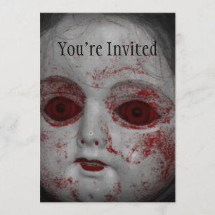 Invitación Dolor de piel pálido con ojos rojos en sangre