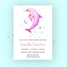 Dolphin acuarela bajo el mar Baby Shower