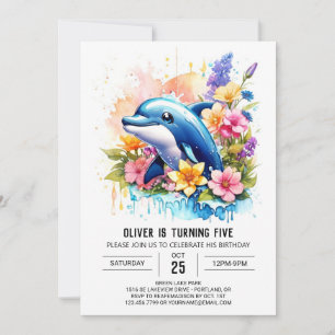 Invitación Dolphin Underwater Wonderland Cumpleaños