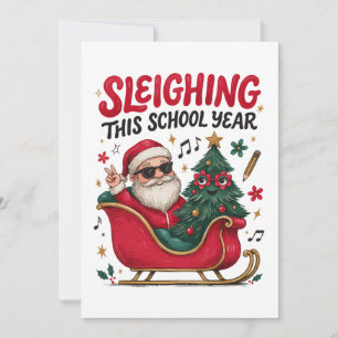 Invitación Dominando Este Año Escolar Navidad Santa Maestro
