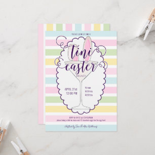 Invitación Domingo de Pascua Martini Cocktail Brunch Picnic F