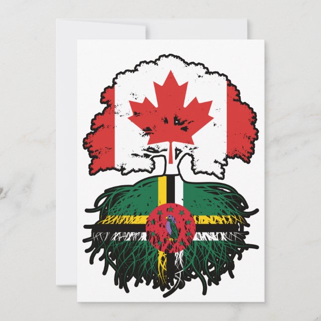 Invitación Dominica Dominicana Canadá Canadá Árbol Roots band (Anverso)
