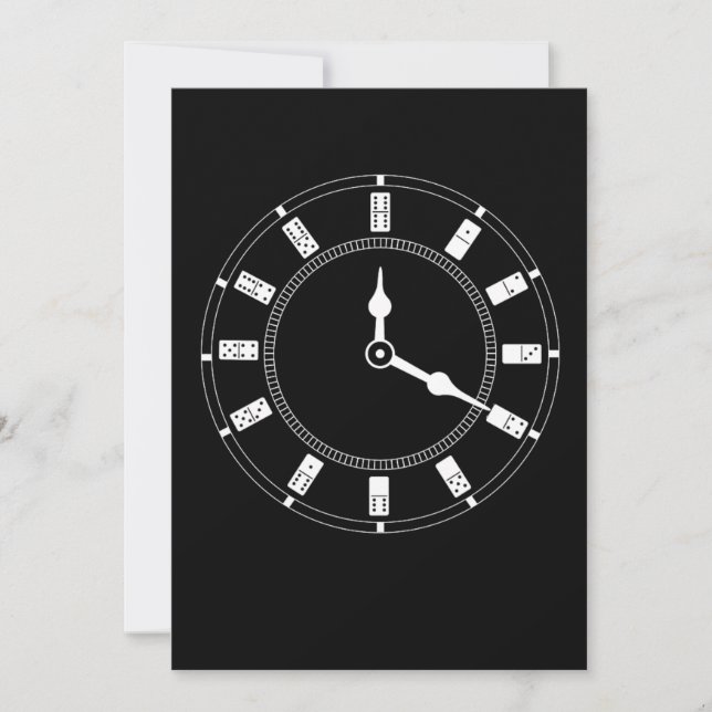 Invitación Domino Clock Dominoes Tiles Puzzler Game Gift (Anverso)