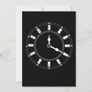 Invitación Domino Clock Dominoes Tiles Puzzler Game Gift