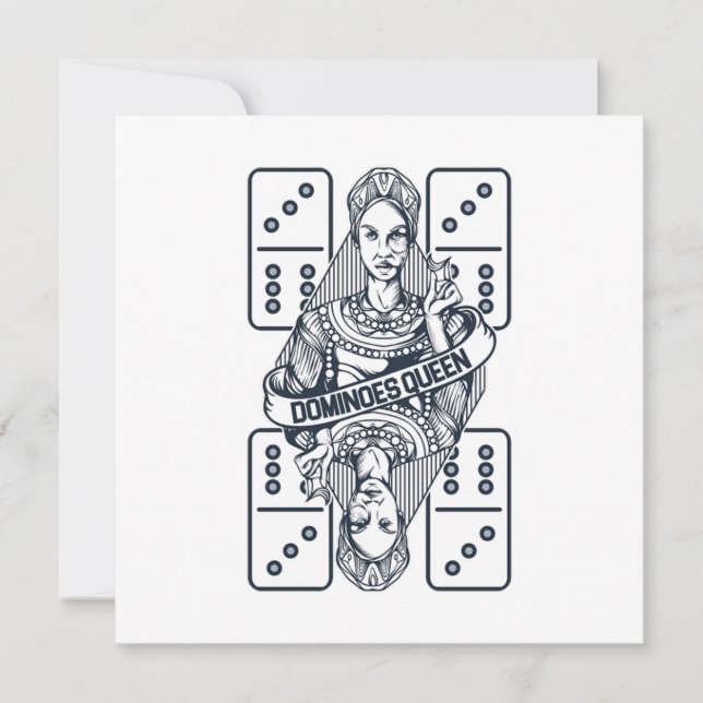 Invitación Dominoes Queen Play Tiles Puzzler Juego Regalo (Anverso)